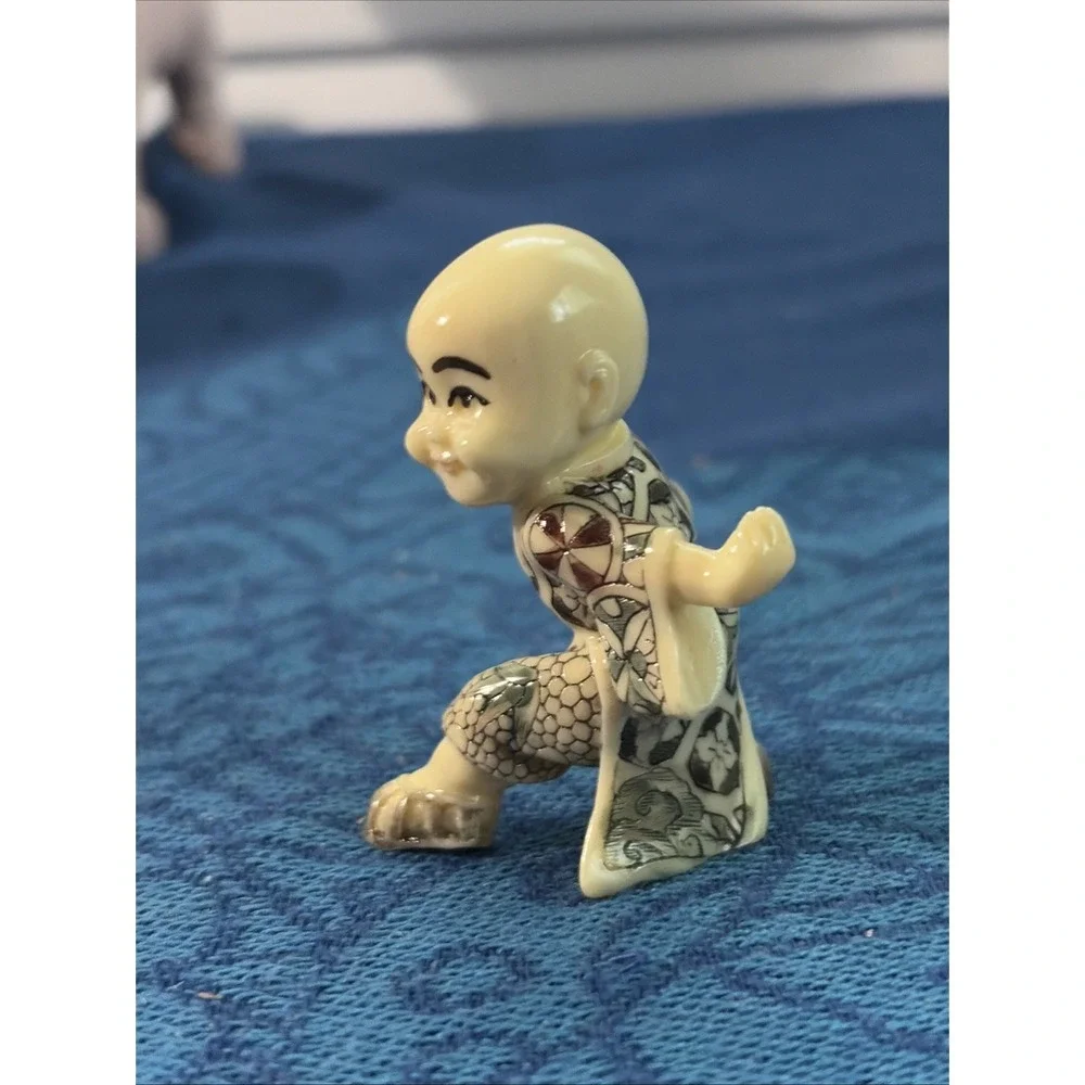 Vintage Chinese Kung Fu Shaolin Monk Boy Figurine Martial Arts Fighter